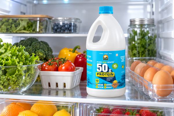 EGG RAW 500 ml liquid egg whites stored refrigerated with fresh ingredients