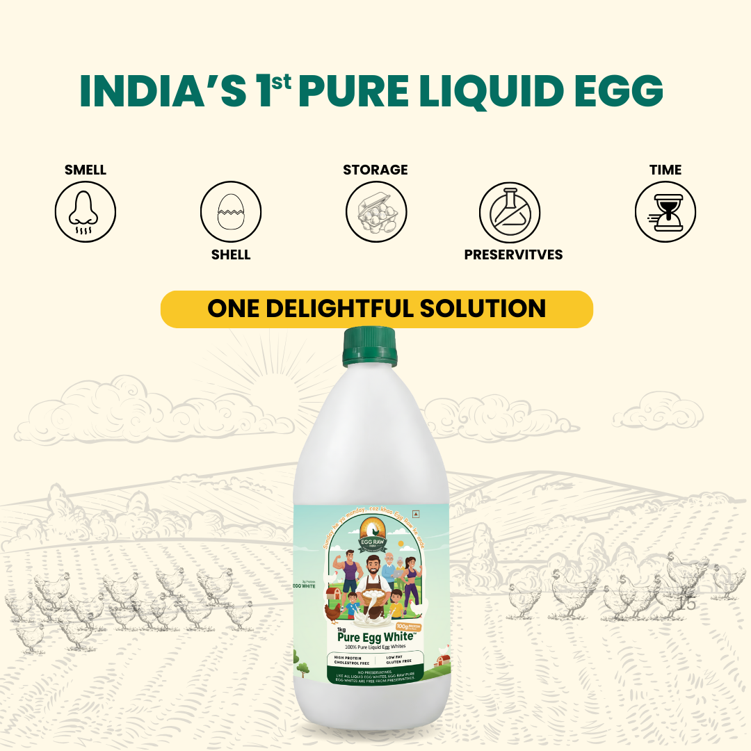 Pack of three EggRaw Pure Egg White (1 Litre)