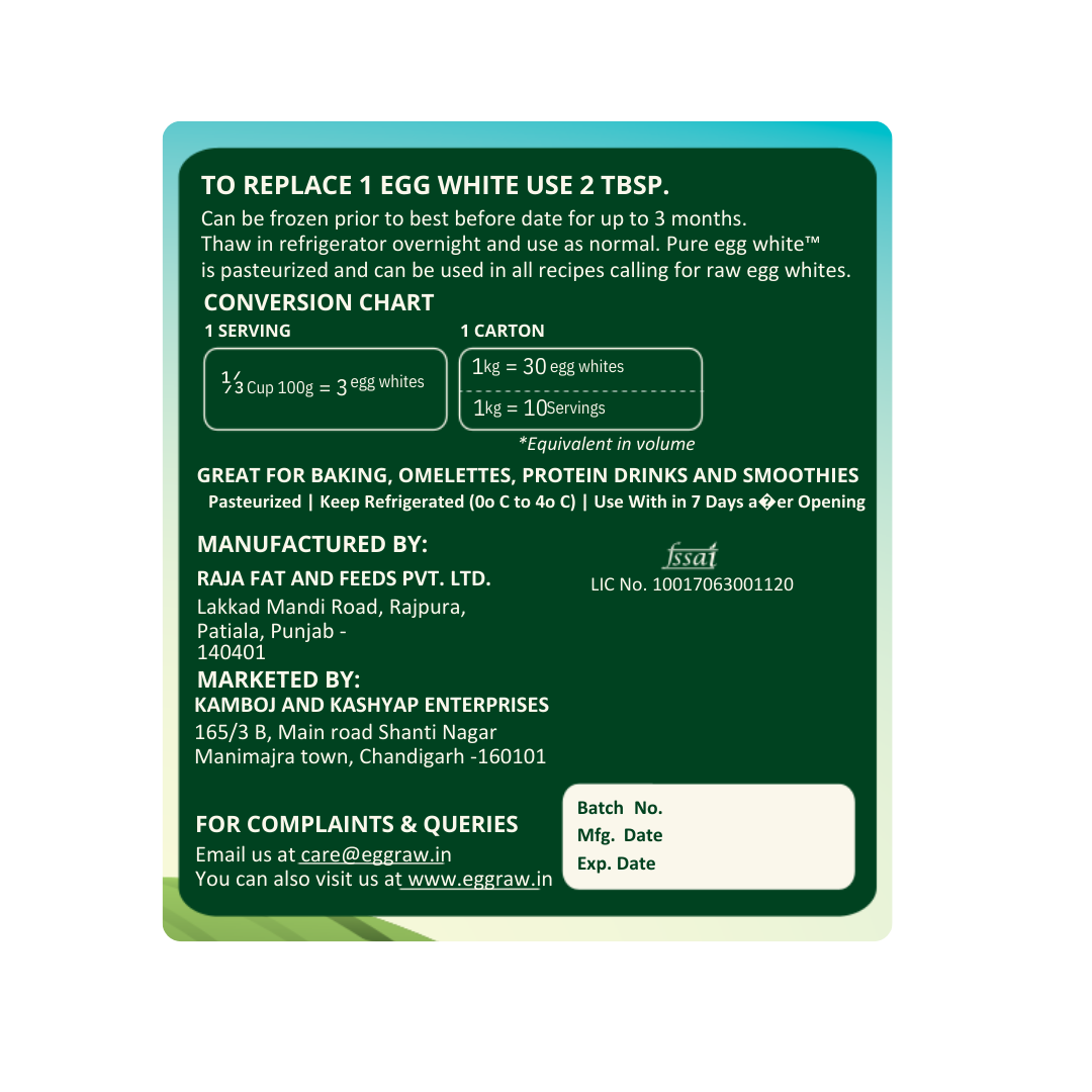 EggRaw Pure Egg White (1 Litre)