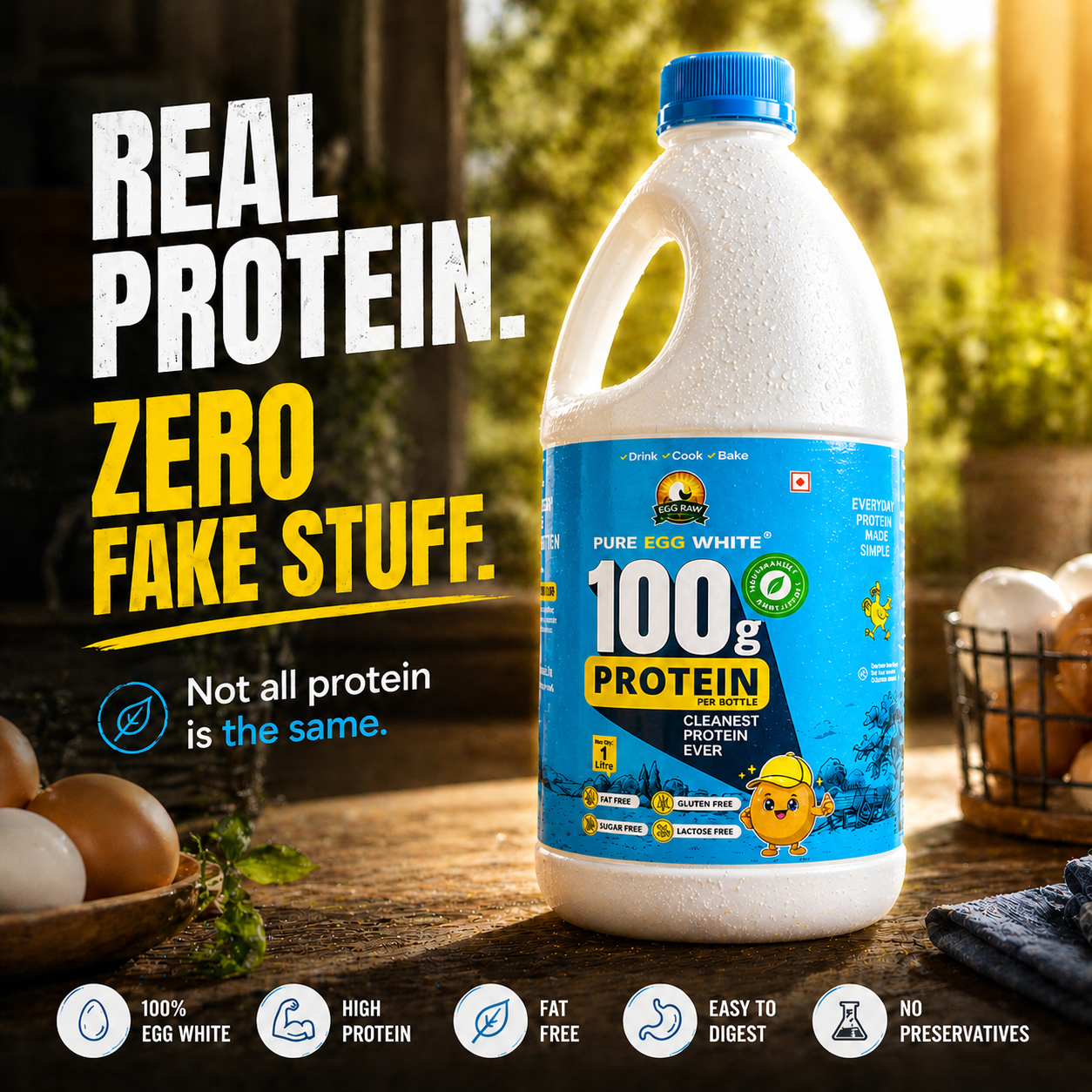 EggRaw Pure Egg White (500 ml+ 500ml)