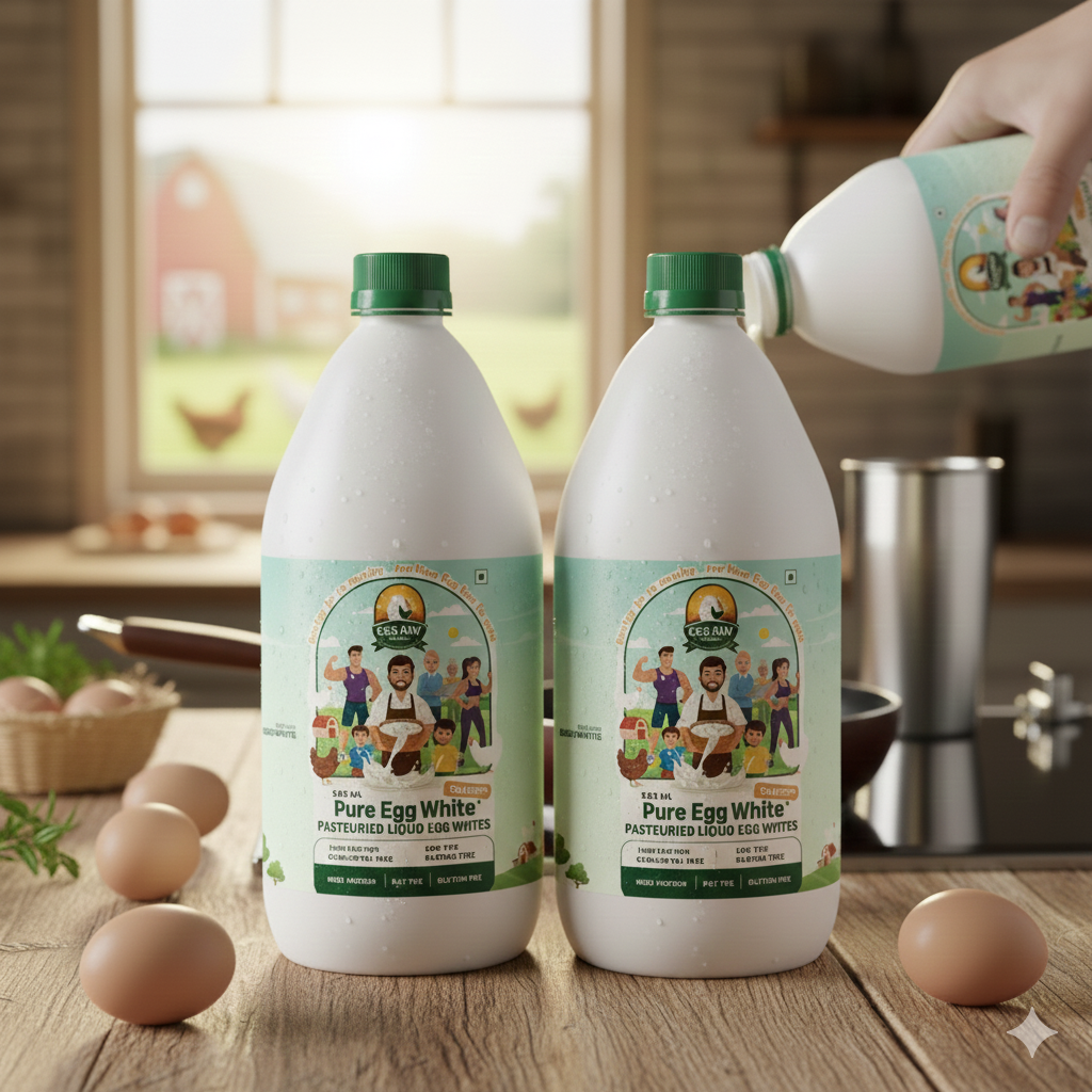 Pack of two EggRaw Pure Egg White (1 Litre)