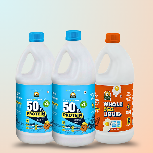 Two EggRaw Pure Egg White(500 ml) + 1 Whole Egg (500 ml)
