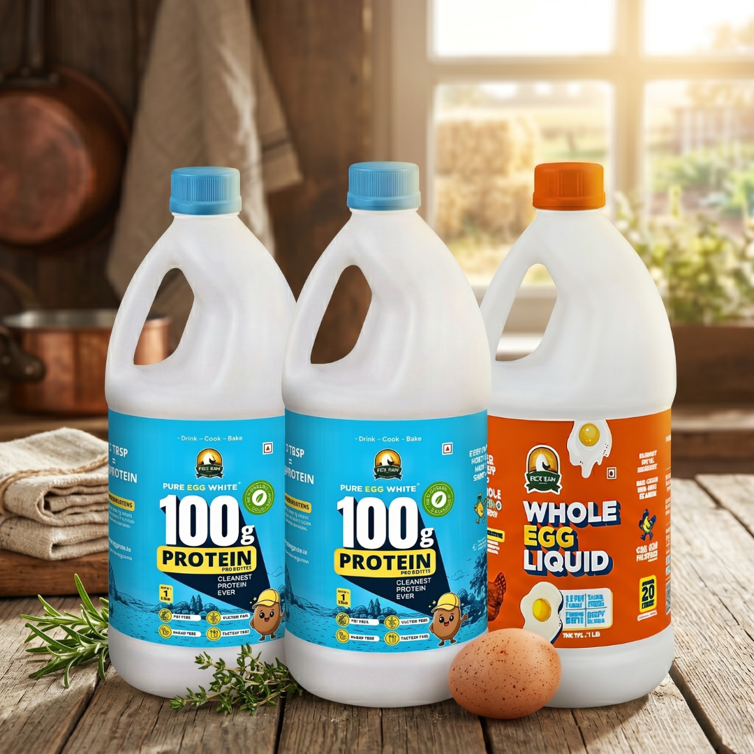 Two EggRaw Pure Egg White(500 ml) + 1 Whole Egg (500 ml)