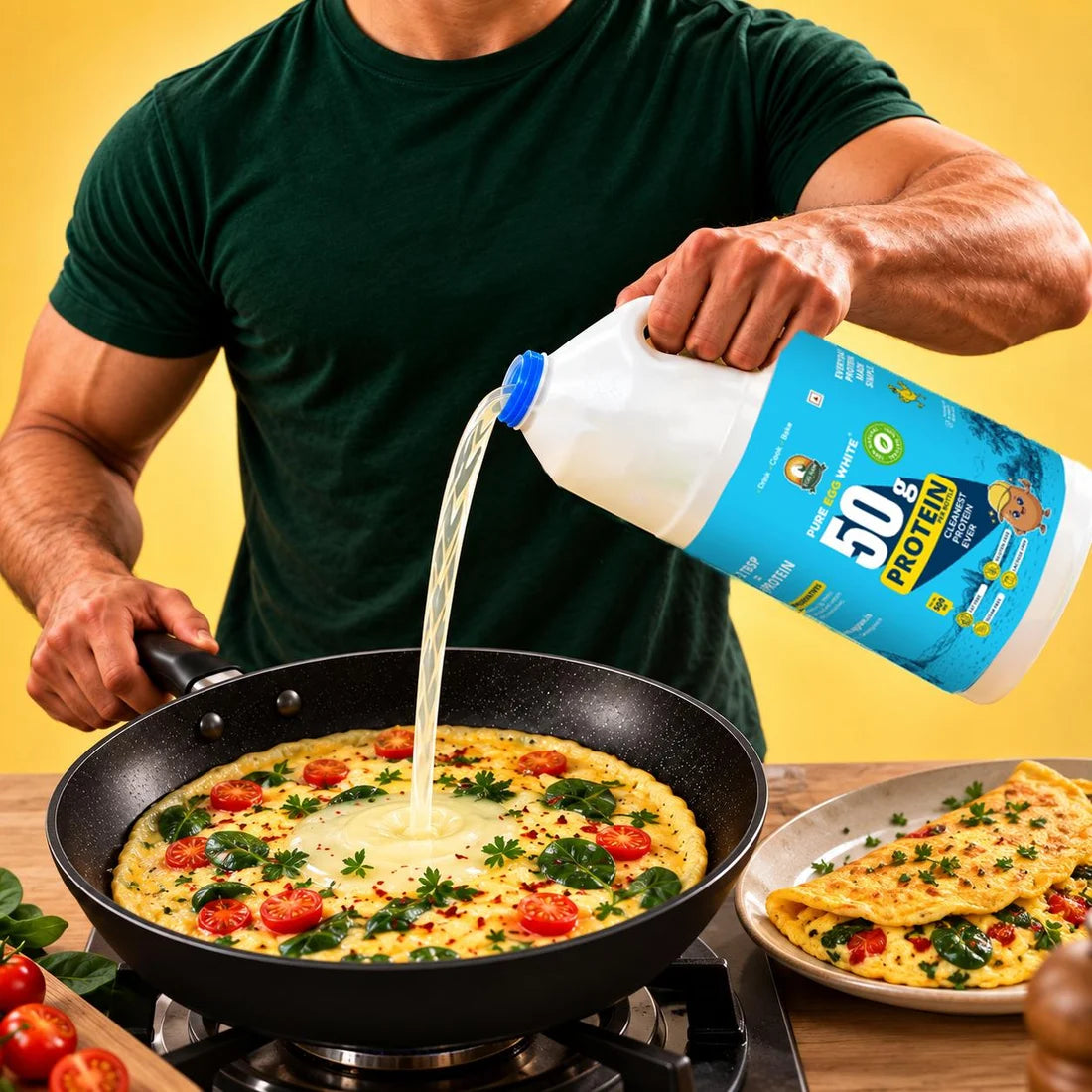 EggRaw poured into an omelette